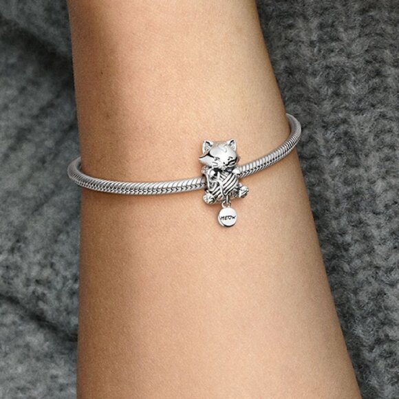 Pandora Kitten & Yarn Ball Charm|Pendant - Picture 2 of 2